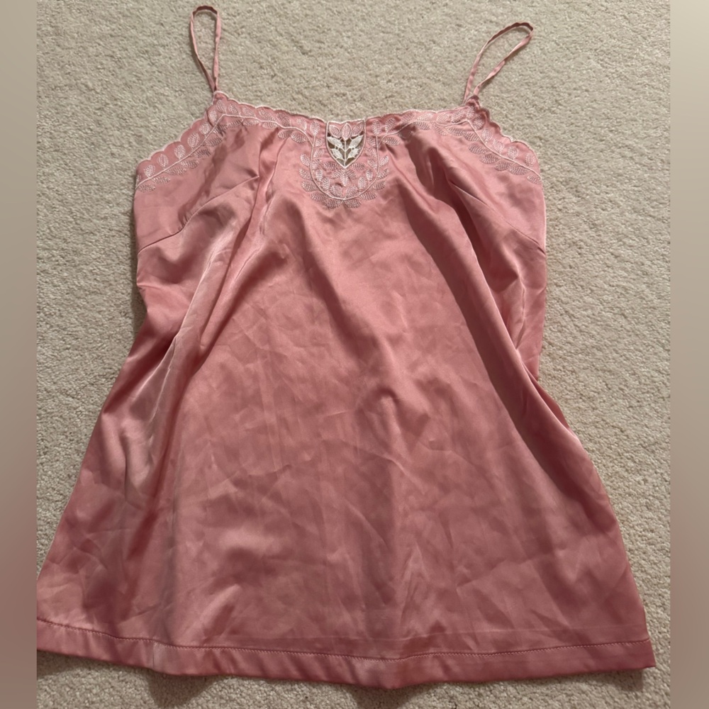 Aqua (Bloomingdales) Pink size small Cami with white detailing
